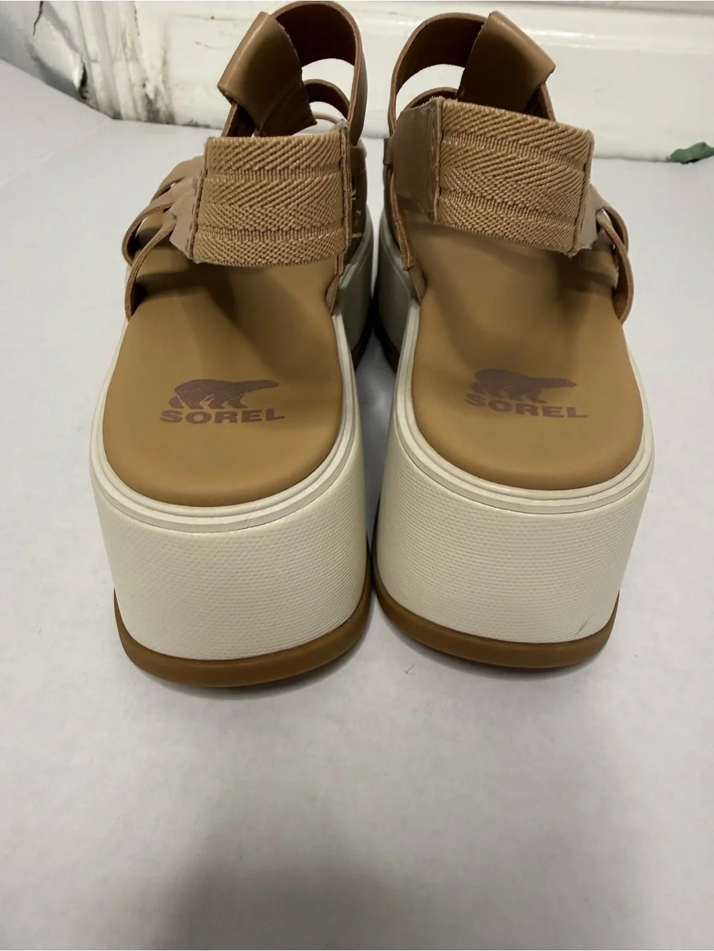 Sorel Dayspring Honest Beige Leather Slingback Sandals Size 10 Shoes Tan NEW